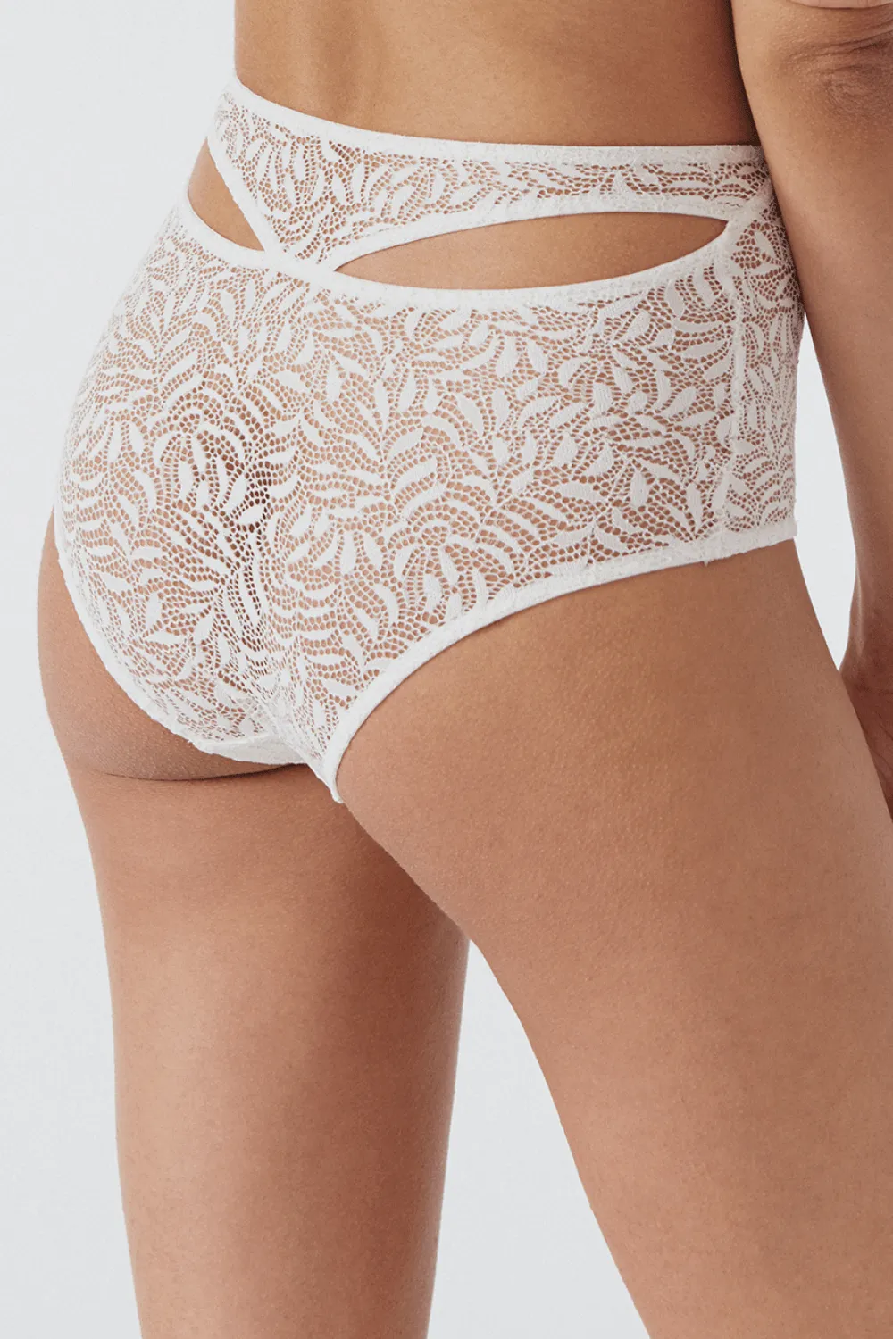Acacia High Waist Cut Out Brief Off White