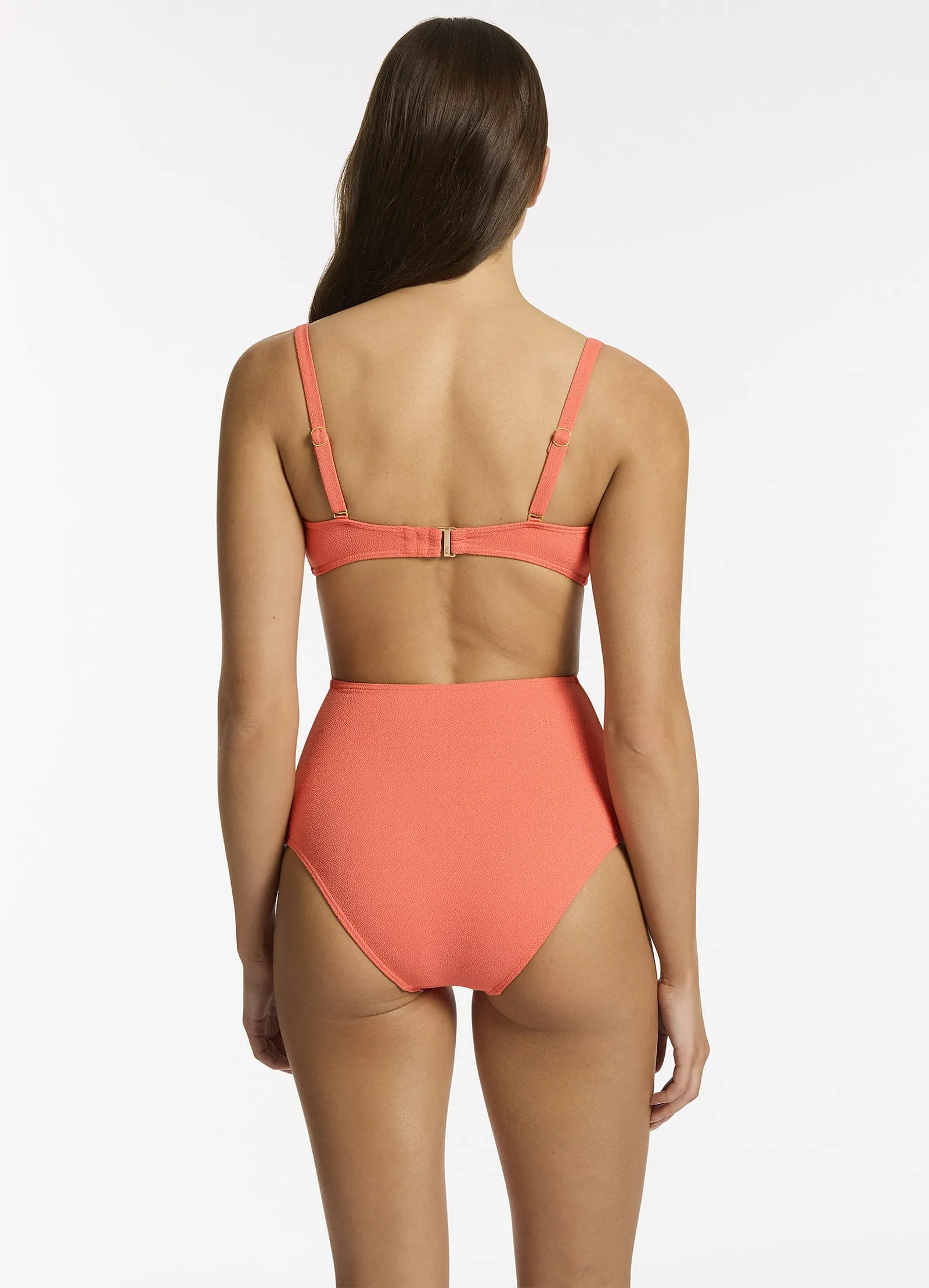 Alessia High Waist Bikini Bottom - Guava