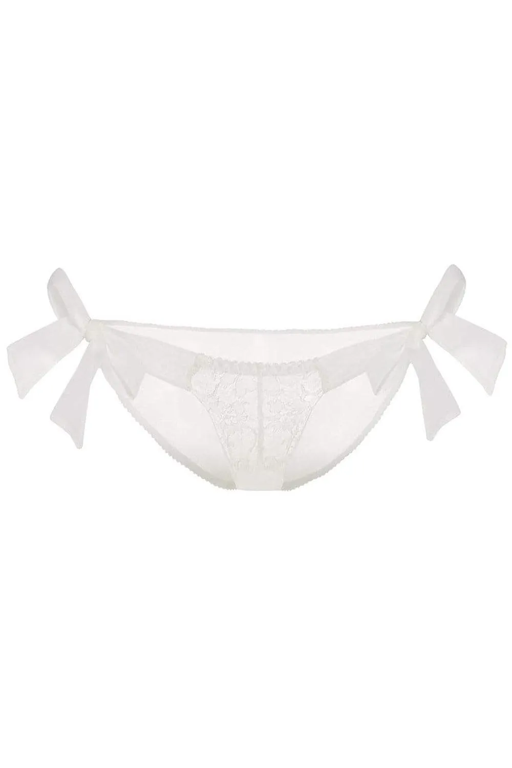 Ava Tie Side Brief in Ivory, Size M-L (UK 12-14)