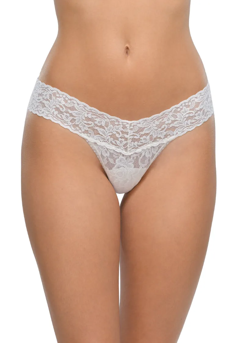 Ballerina 3-Pack Low Rise Lace Thongs in White