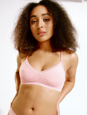 Blush Micro Lace Trim Bralette