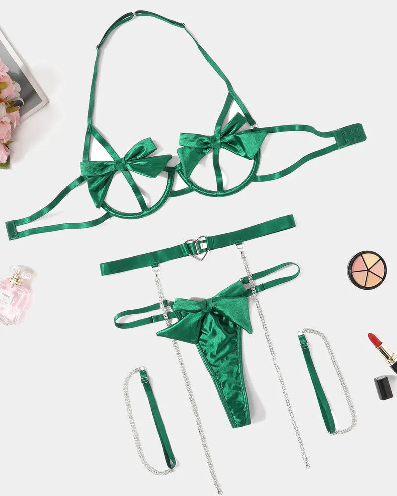 Bow Bra and Panty Sleepwear Sets