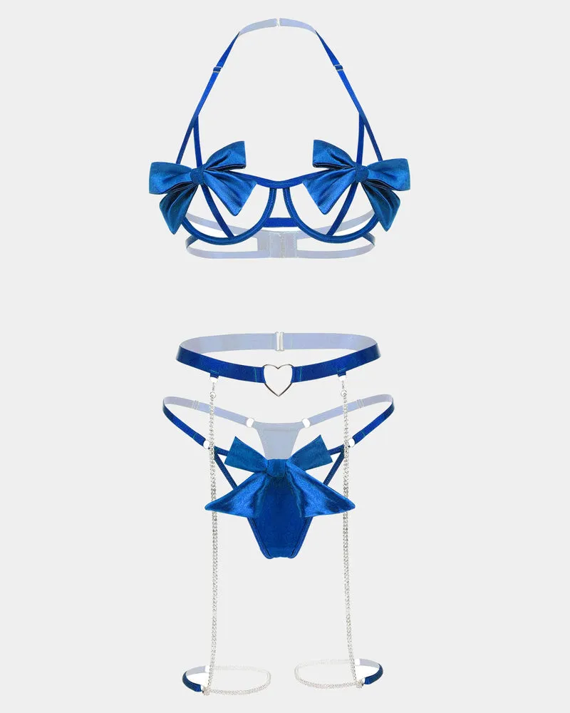 Bow Bra and Panty Sleepwear Sets