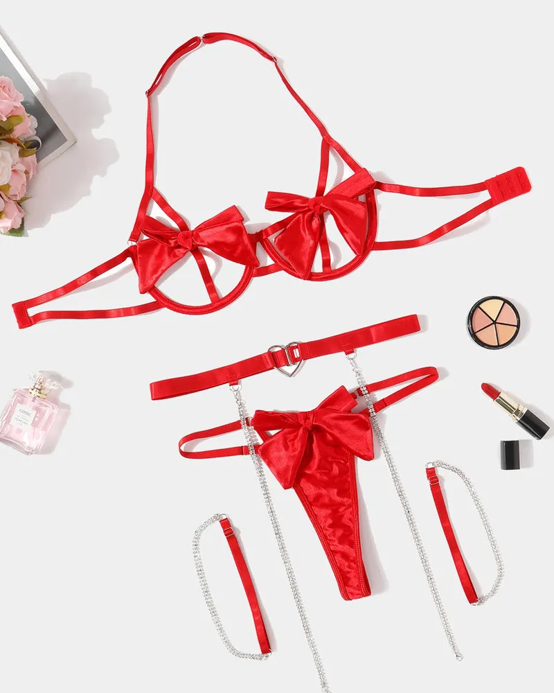 Bow Bra and Panty Sleepwear Sets