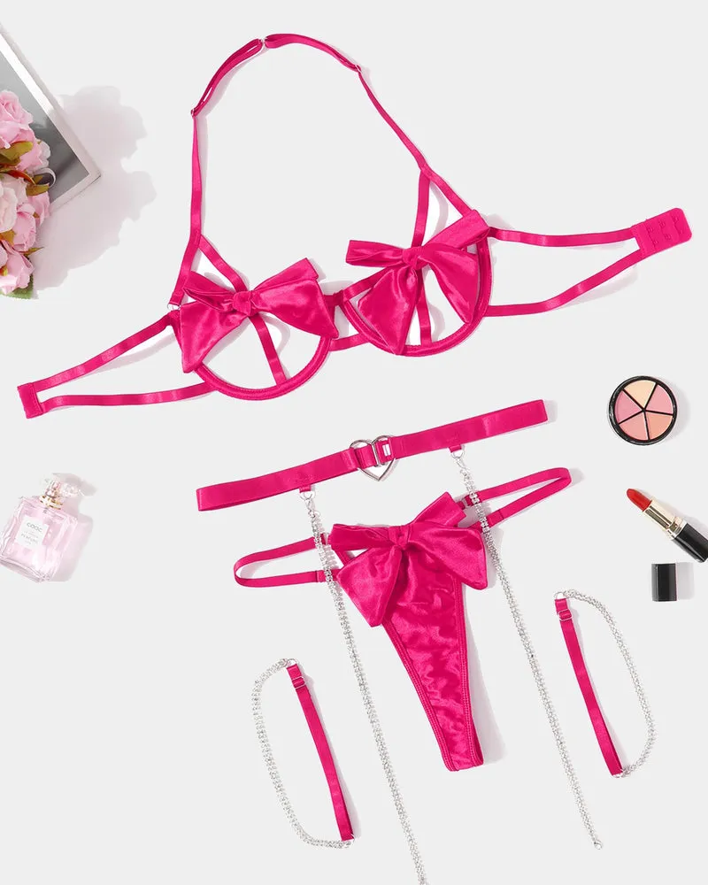 Bow Bra and Panty Sleepwear Sets