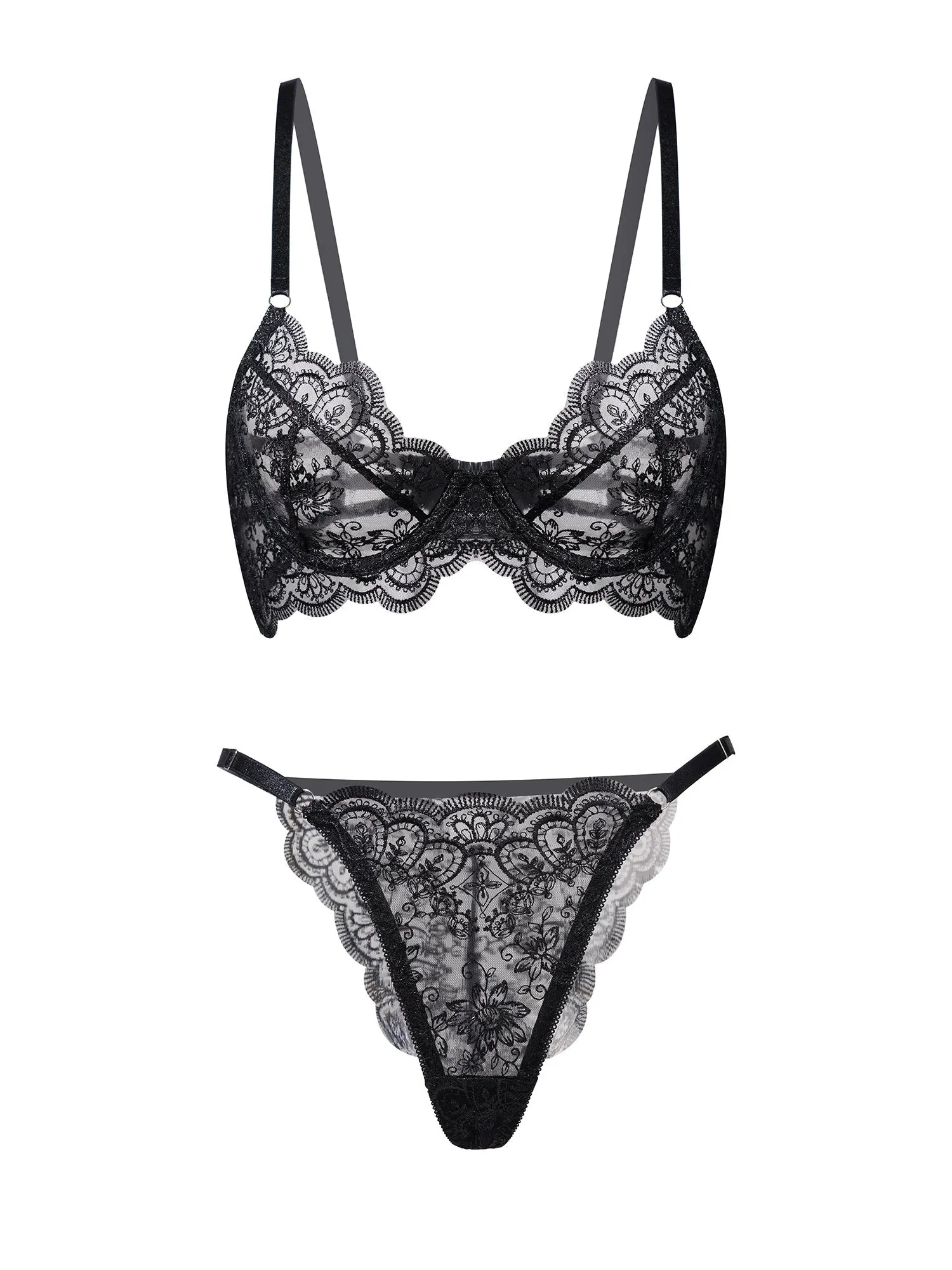Celeste Lace Lingerie Set in Black