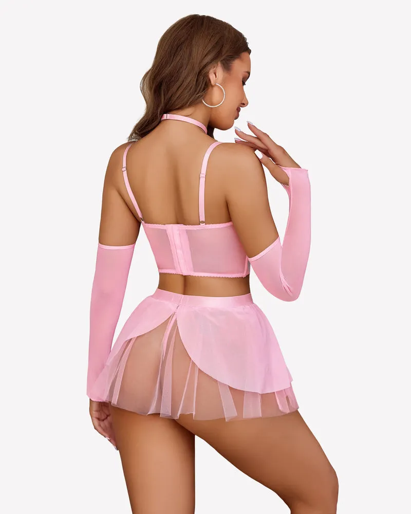 Chain Linked Bustier Lingerie Set