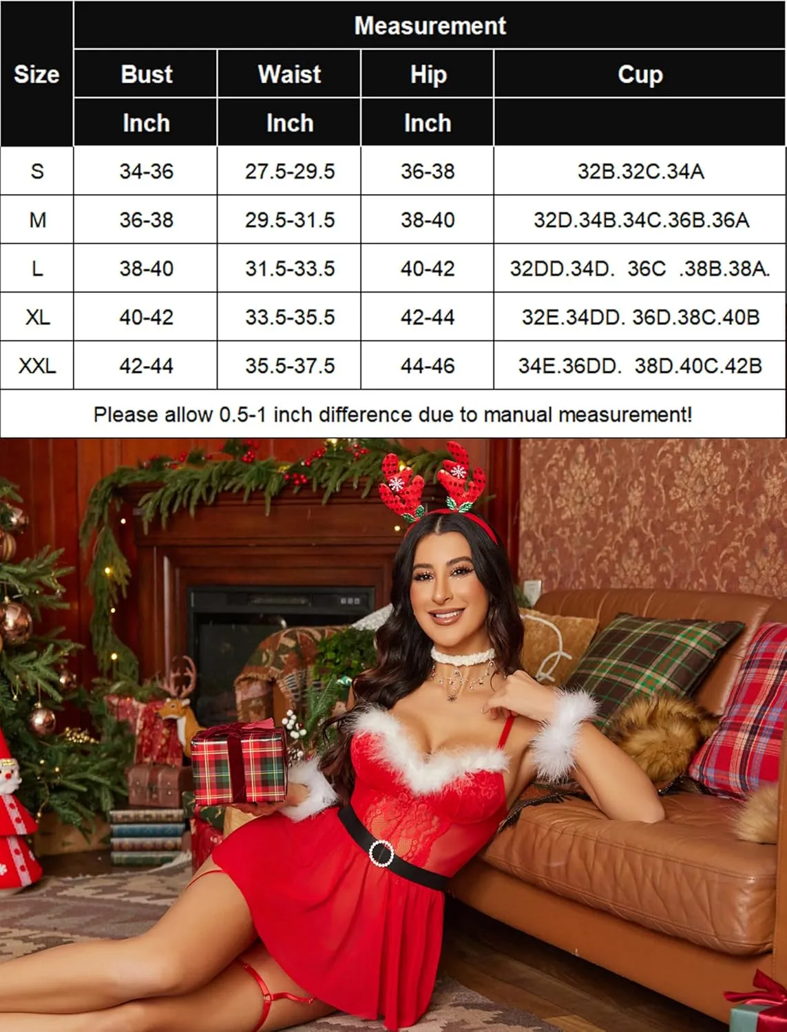Christmas Lingerie Lace Babydolls