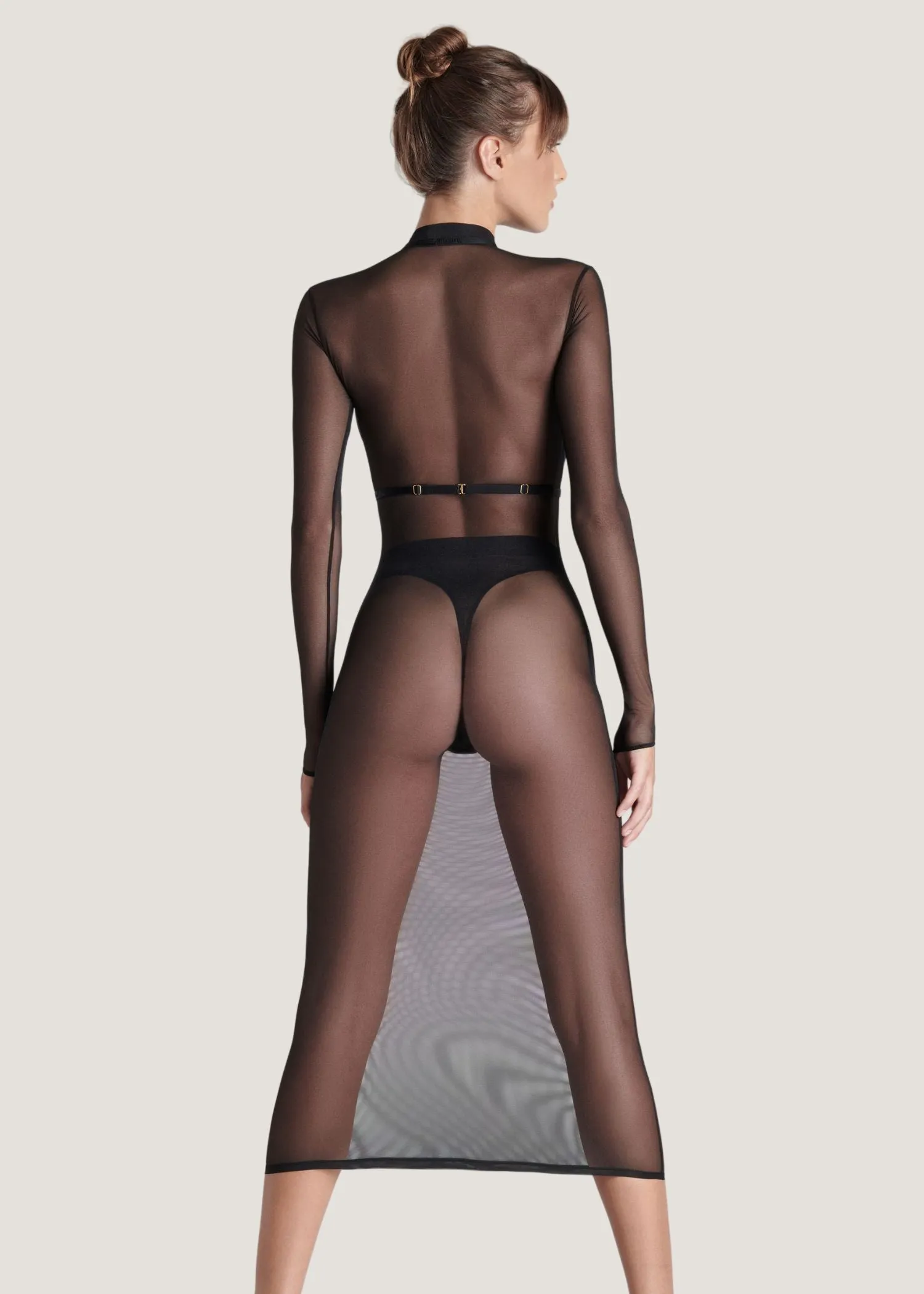 Corps a Corps Midi Dress with Harness (Black)
