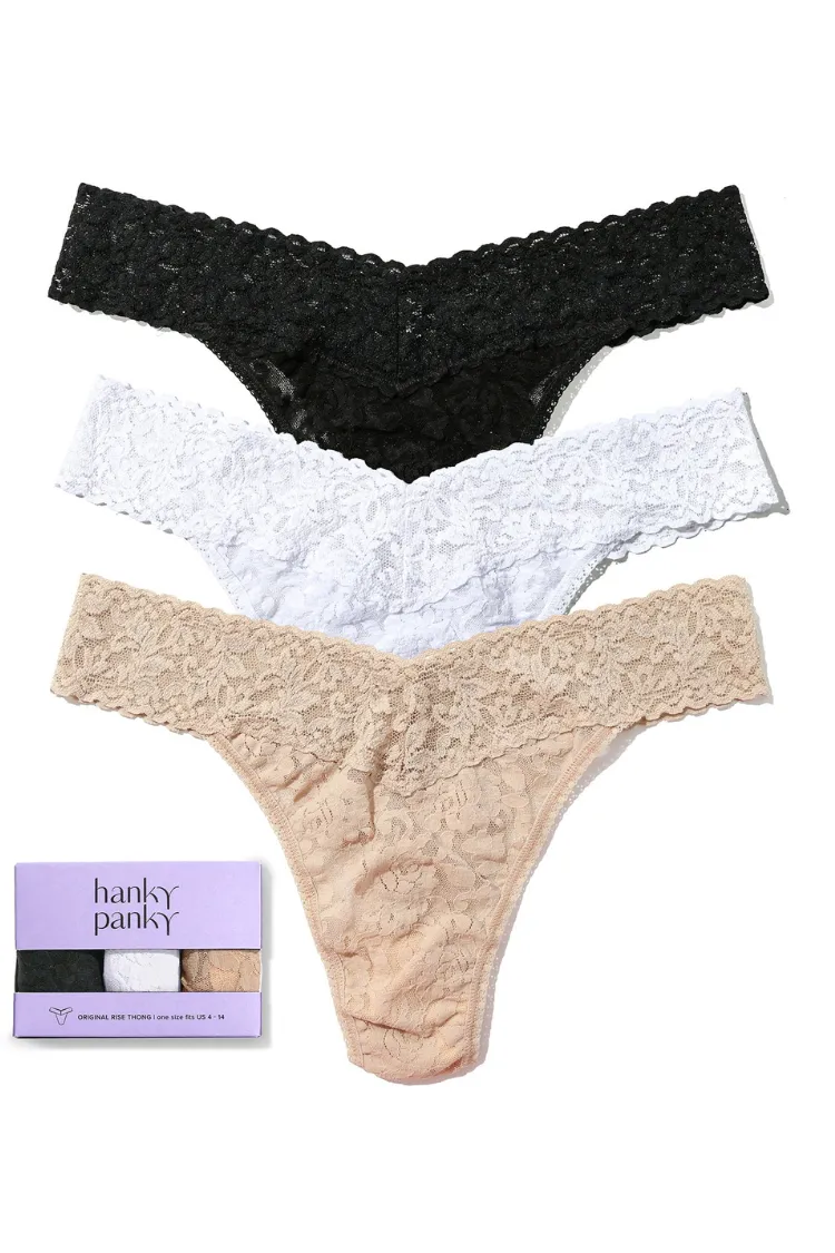 Desire 3-Pack Lace Thongs