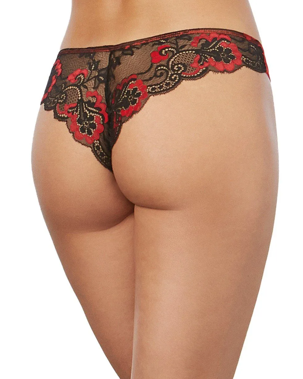 Dreamgirl Cross-Dye Lace Cheeky Panty