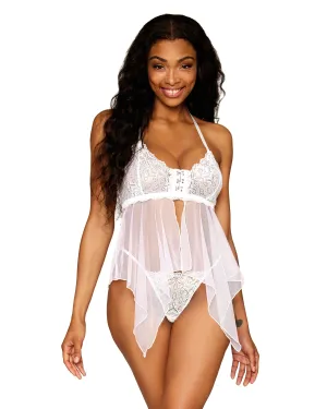 Dreamgirl Lace and Mesh Babydoll and G-string Set