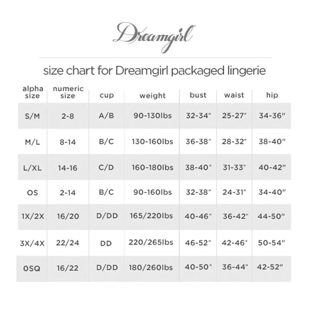 Dreamgirl Lingerie 3-piece skimpy bralette, waist belt and G-string set - 12926