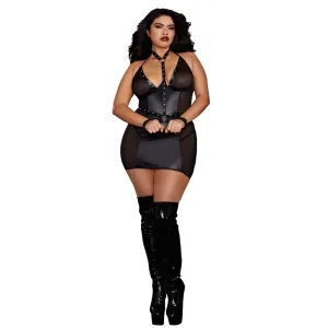 Dreamgirl Lingerie Chemise and Harness With Wrist Restraints 12222X