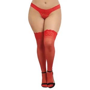 Dreamgirl Lingerie Thigh High Silicone Red 0005X
