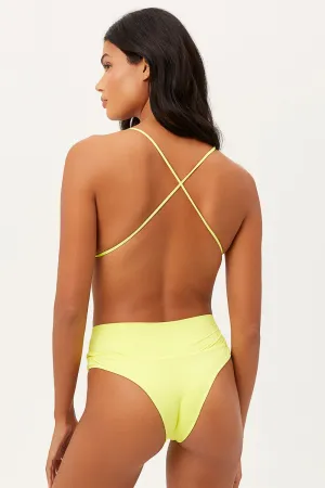 Dreamy High Waist Cheeky Bikini Bottom - Lemonade