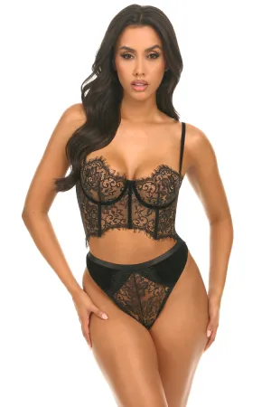 Emery Lace & Velvet Lingerie Set