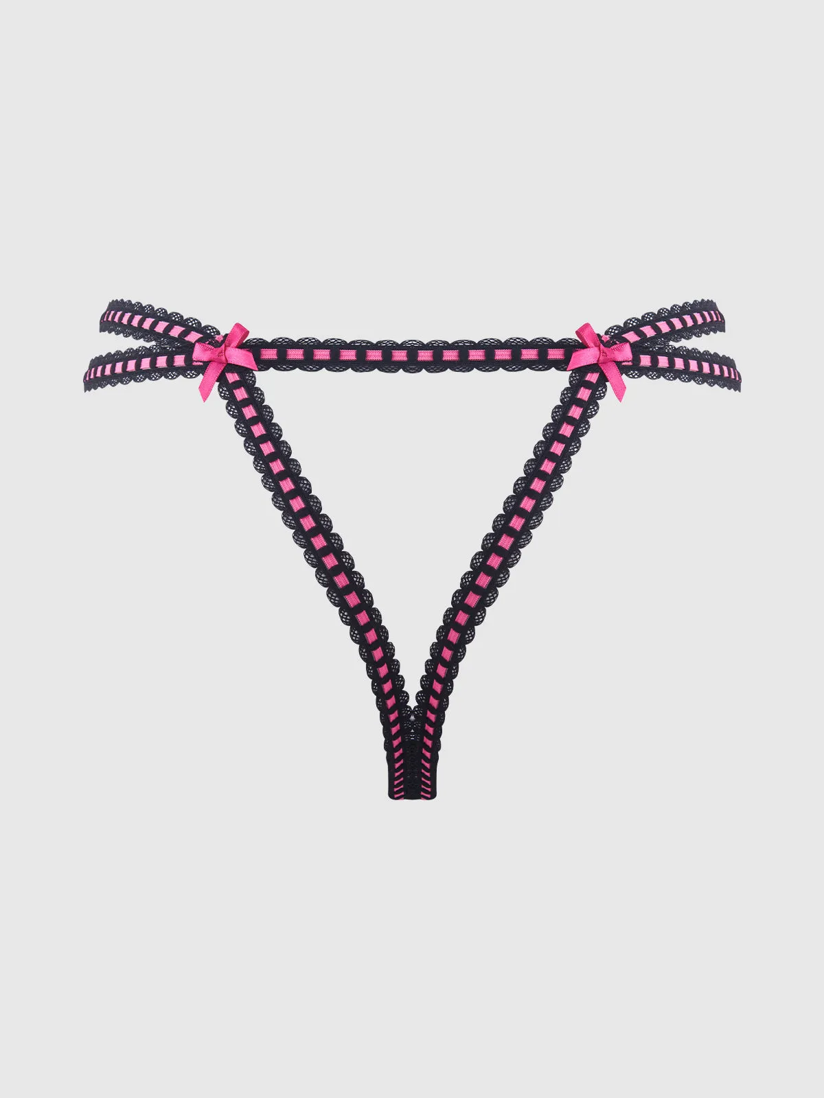 Harlow Embroidered Mesh & Elastic Backless Cheeky