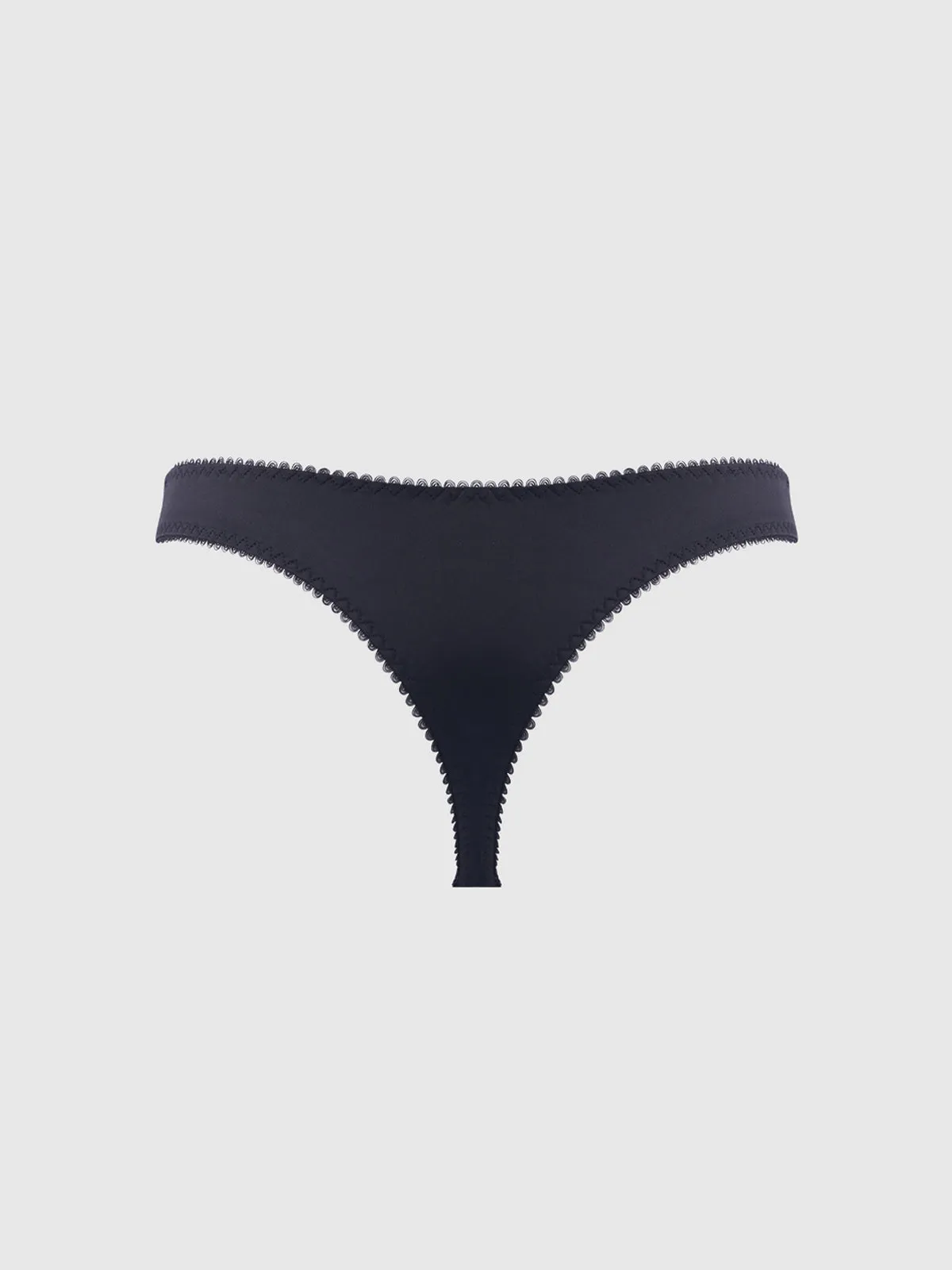 Harlow Embroidered Mesh & Satin Thong