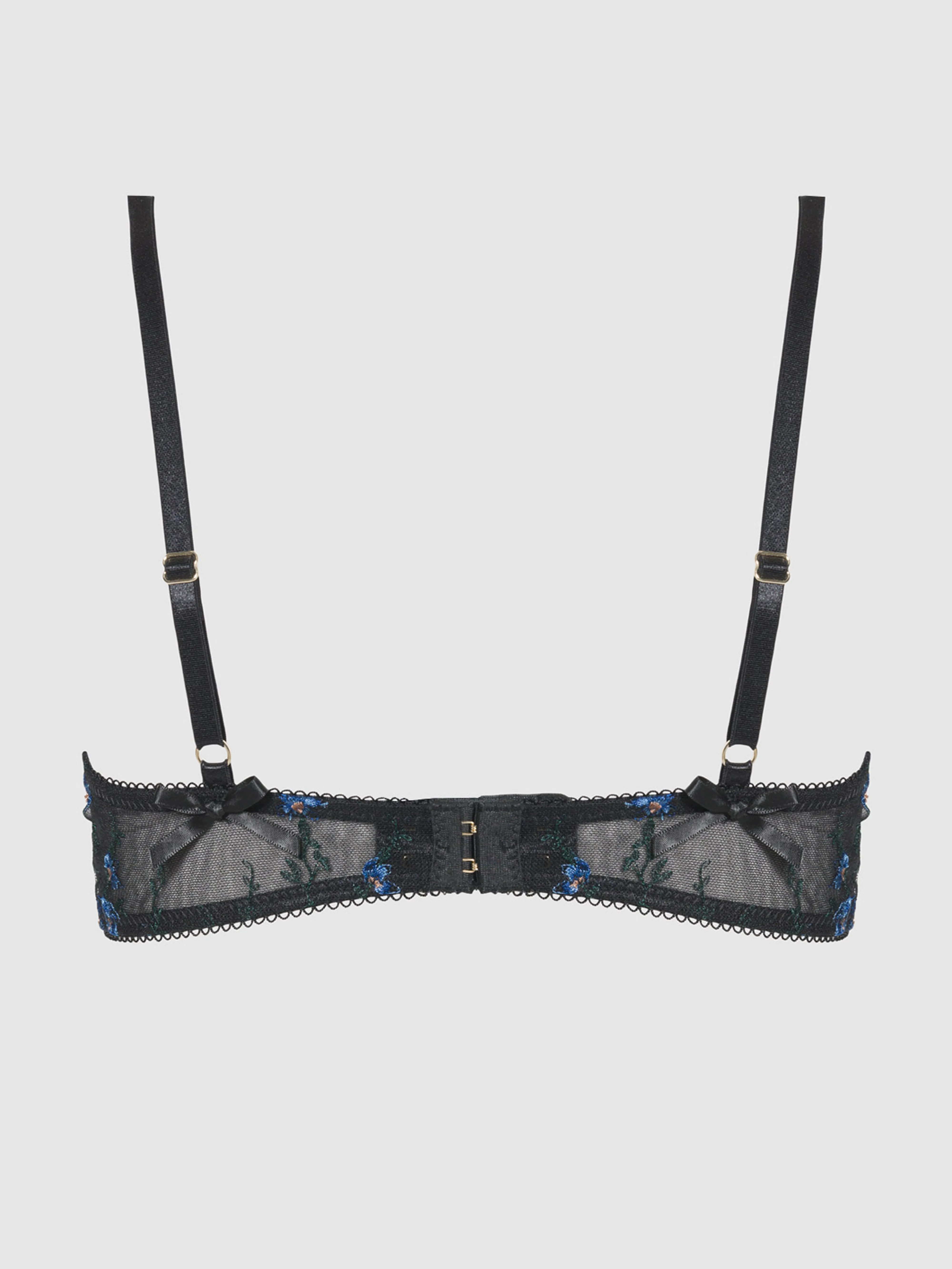 Harlow Embroidered Mesh Tie Front Bra