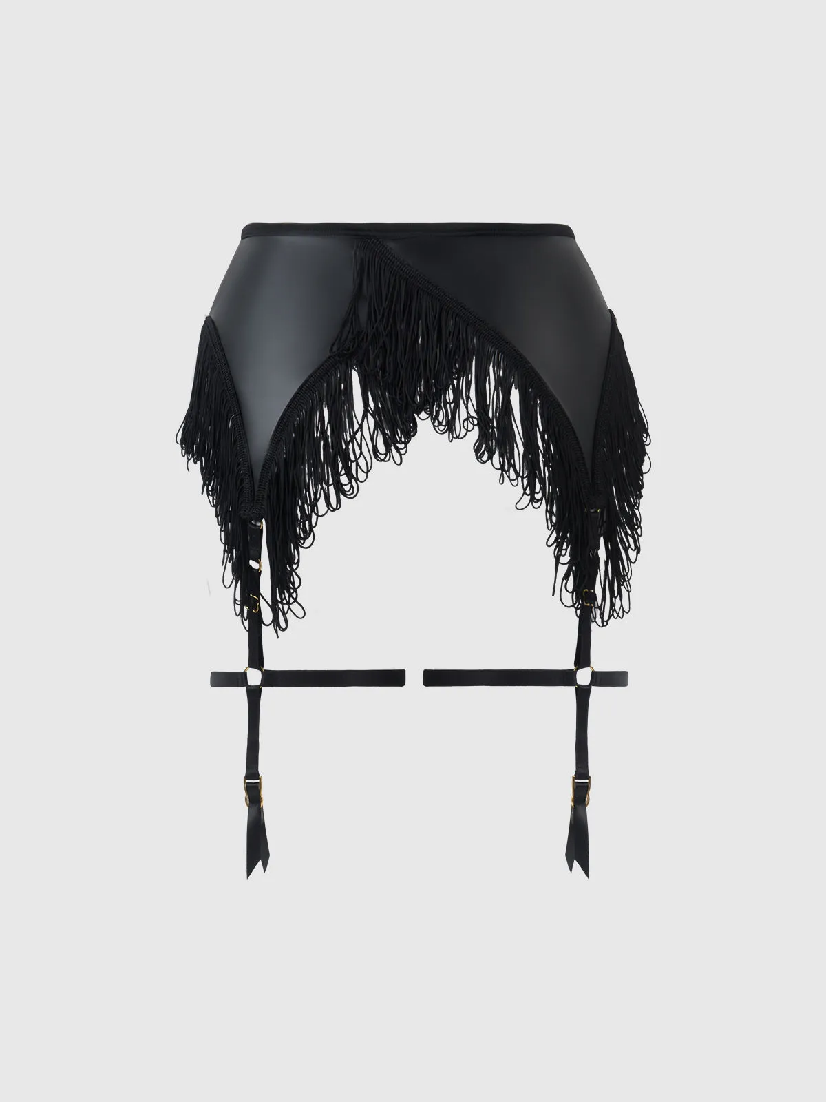 Hendrix Faux Leather & Fringe Garter Belt