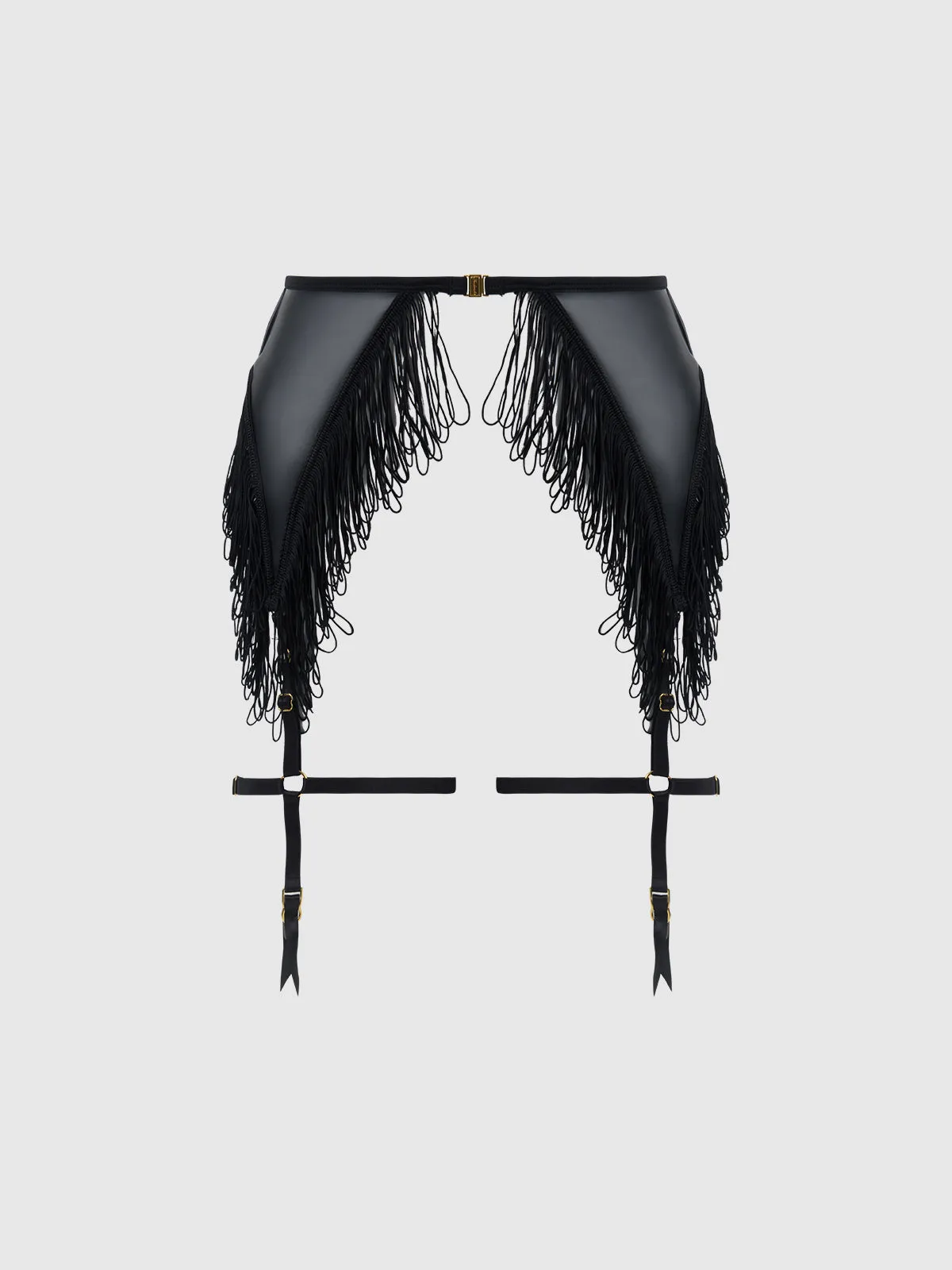 Hendrix Faux Leather & Fringe Garter Belt