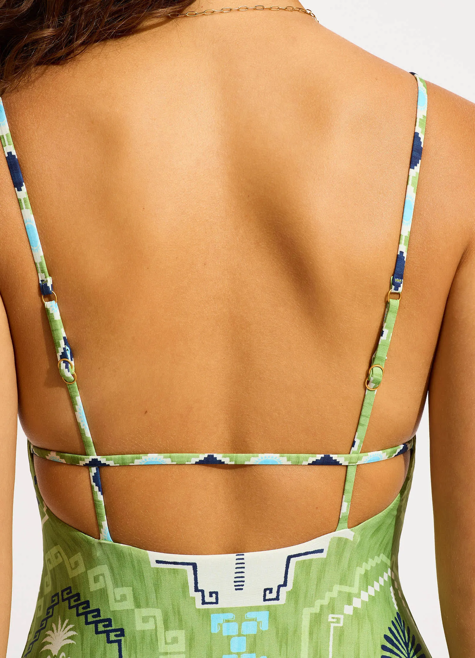 Kasbah V Neck One Piece - Sage