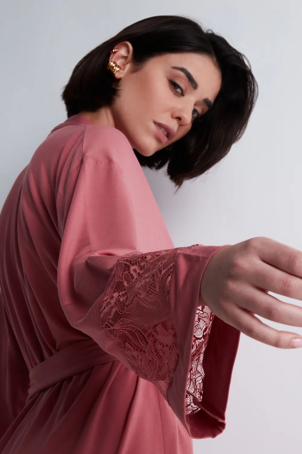 Lazy Days Kimono in Rosewood