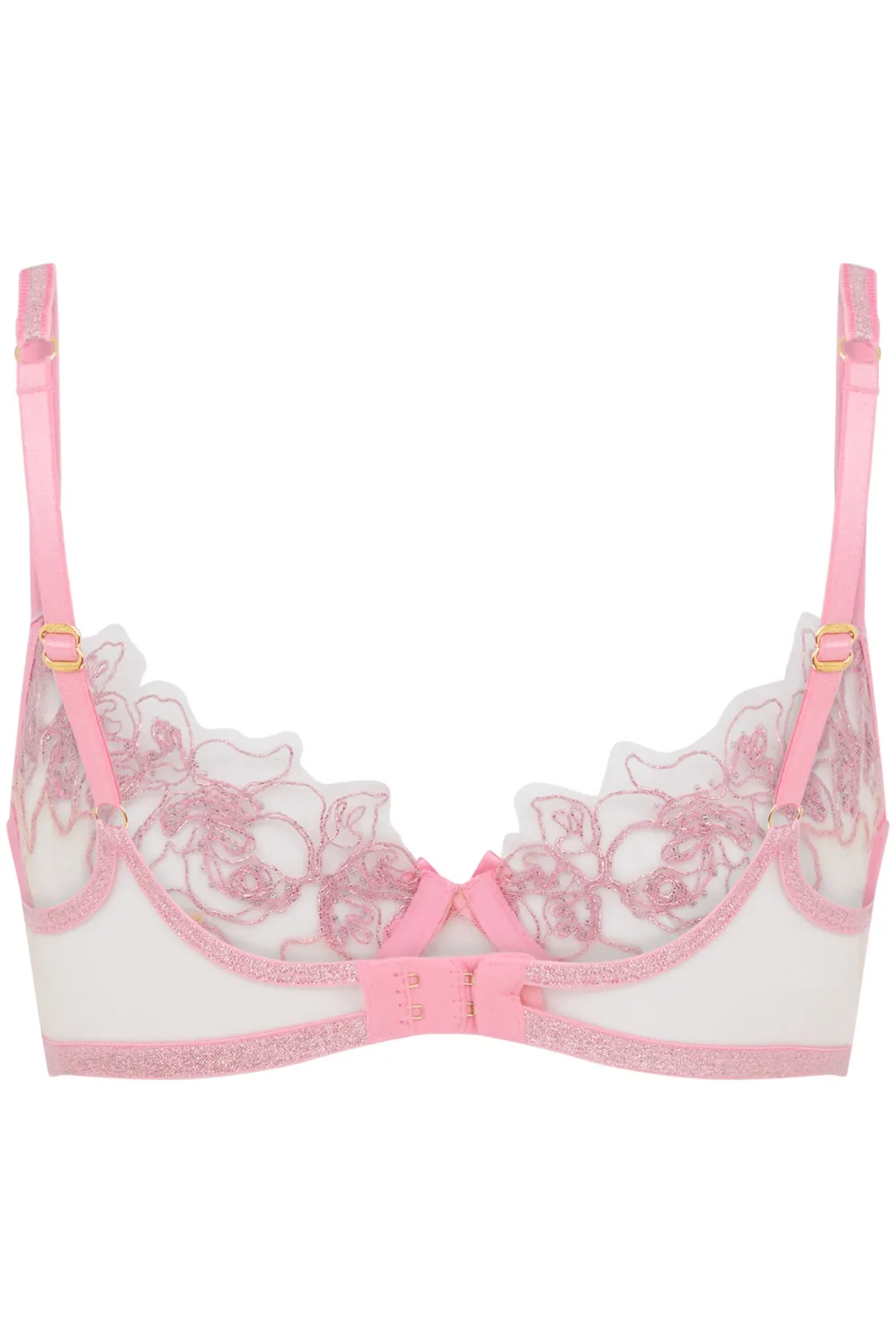 Lindie Demi Cup Plunge Bra Dusky Pink, Size UK 32C