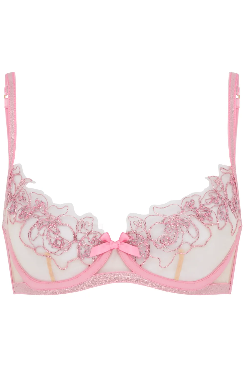 Lindie Demi Cup Plunge Bra Dusky Pink, Size UK 32C