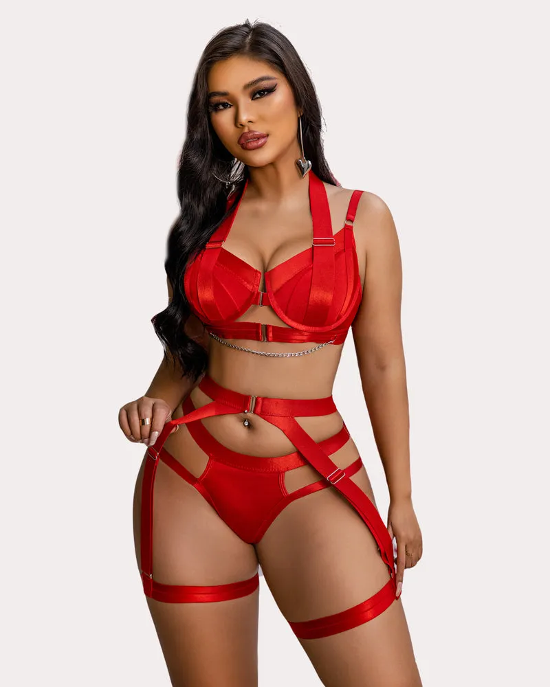 Lingerie Garter Set with Chain