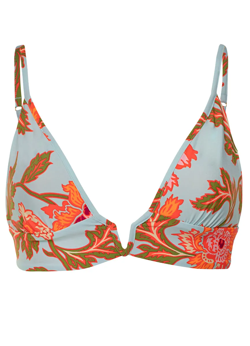 Maaji Floral Sky Paradiso Long Line Triangle Bikini Top