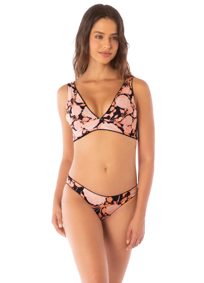 Maaji Onyx Black Paradisial Long Line Triangle Bikini Top