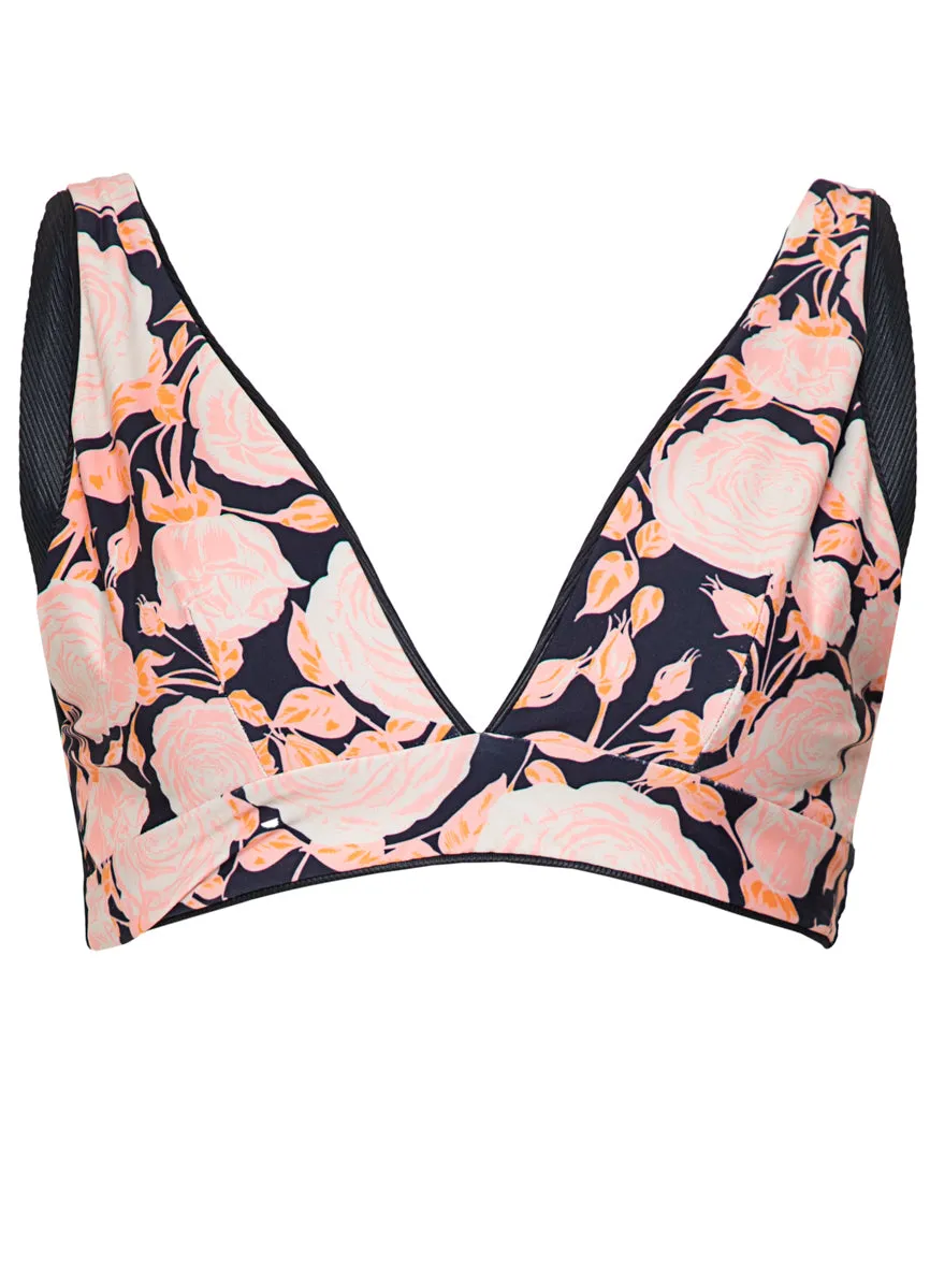 Maaji Onyx Black Paradisial Long Line Triangle Bikini Top