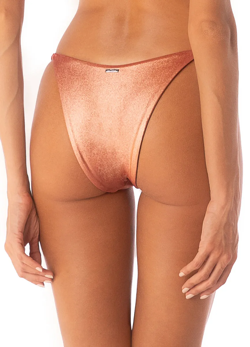 Maaji Rust Copper Micro Midi Regular Rise Single Strap Bikini Bottom