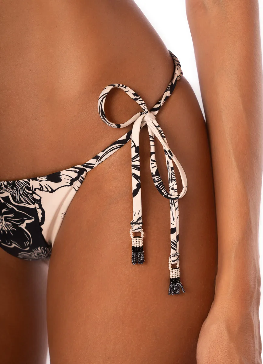 Maaji Sepia Fiori Sunning Low Rise Tie Side Bikini Bottom