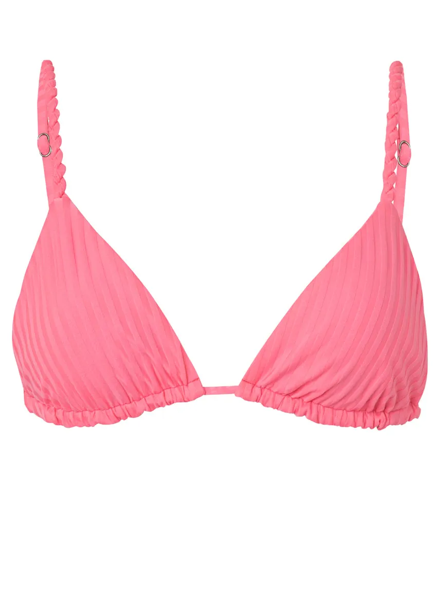Maaji Taffy Pink Upbraid Sliding Triangle Bikini Top