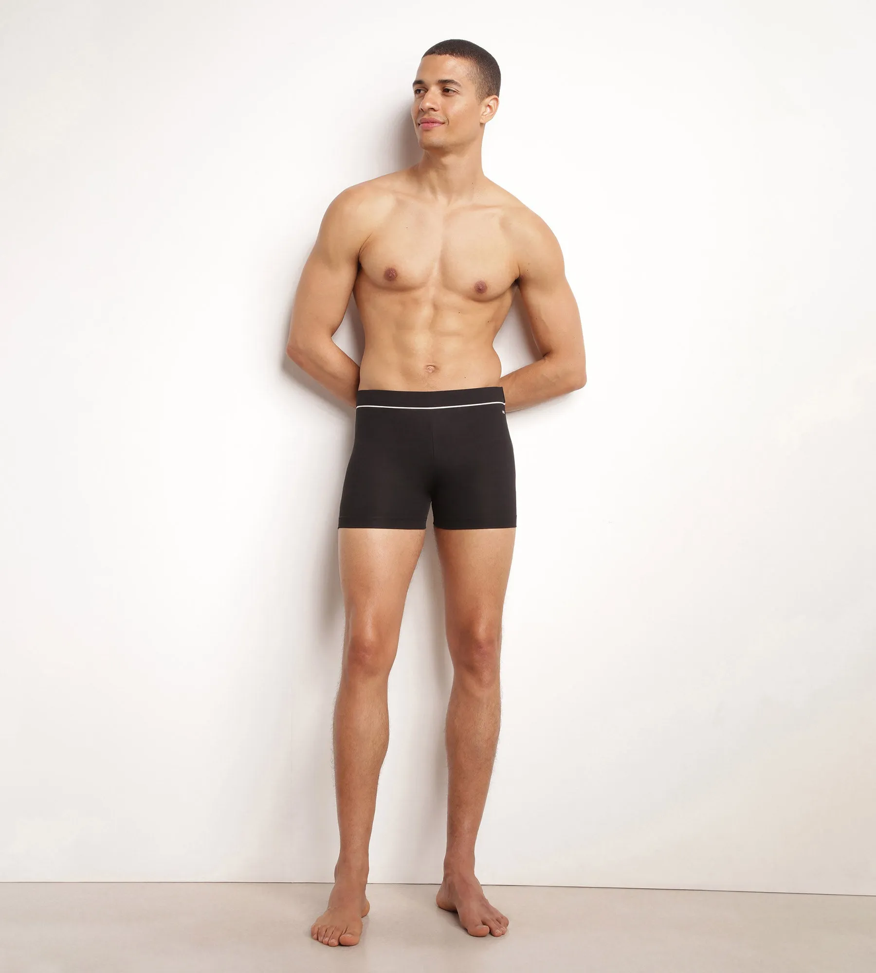 Men's swimming costume in black microfibre Dim Move