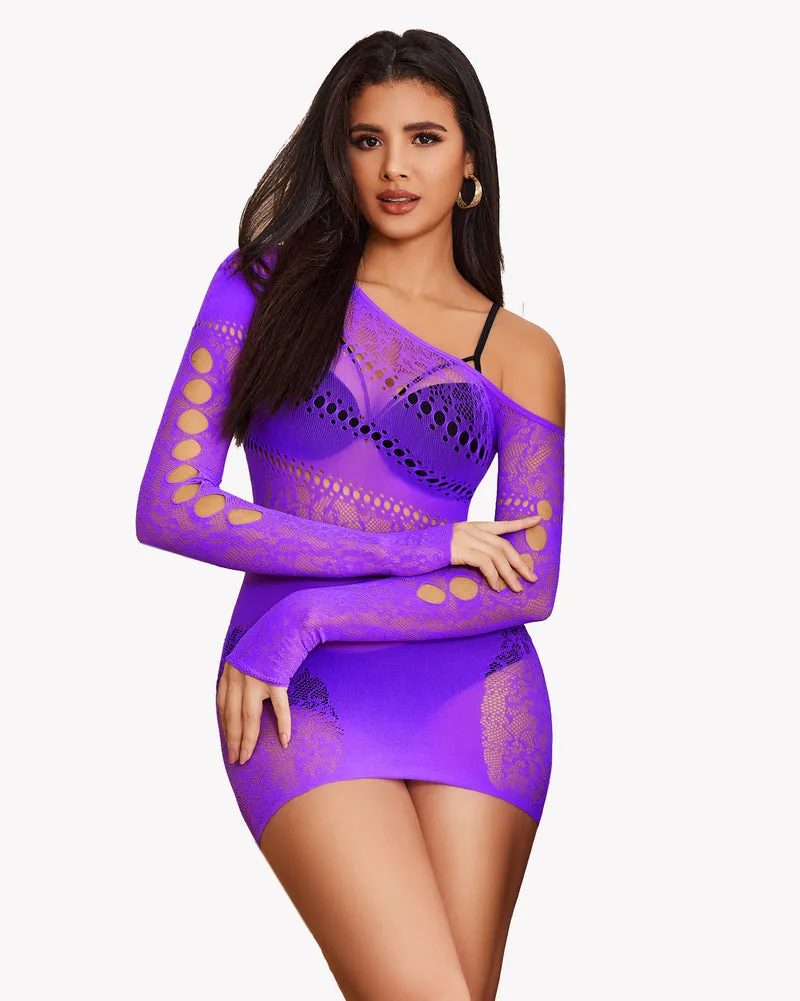 Mesh Hollow Out Fishnet Dress