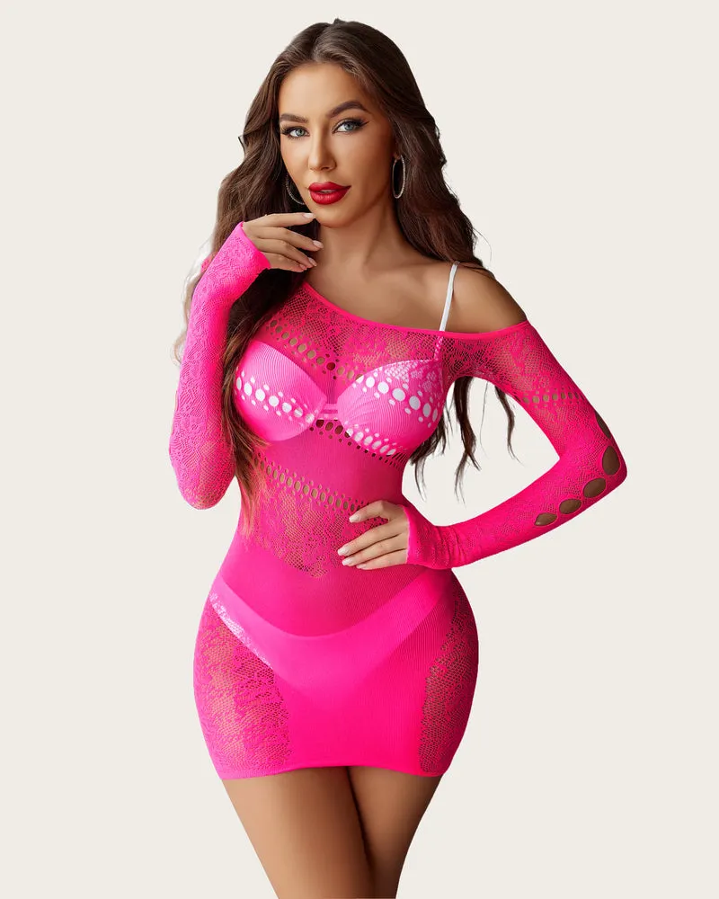 Mesh Hollow Out Fishnet Dress