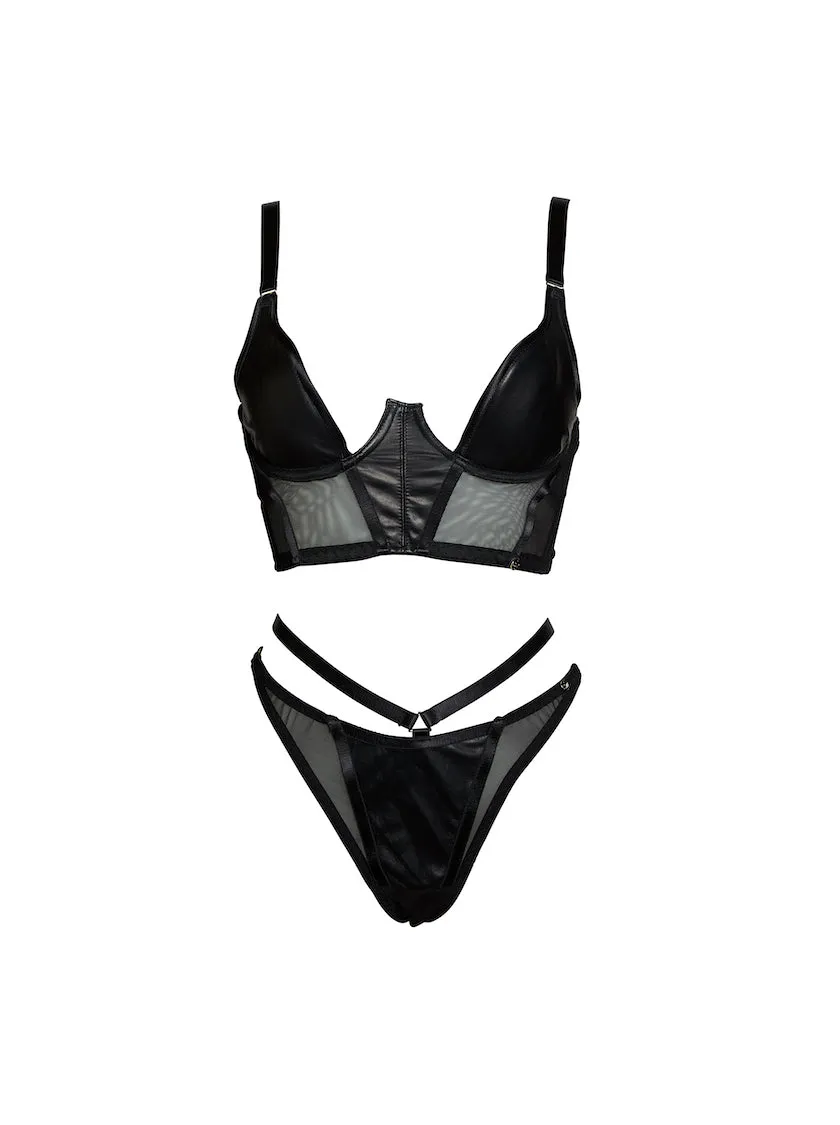 Mia Leather Lingerie Set