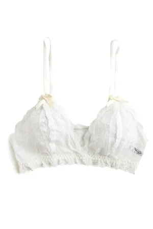 Paradise Open Cup Lace Bralette In Ivory