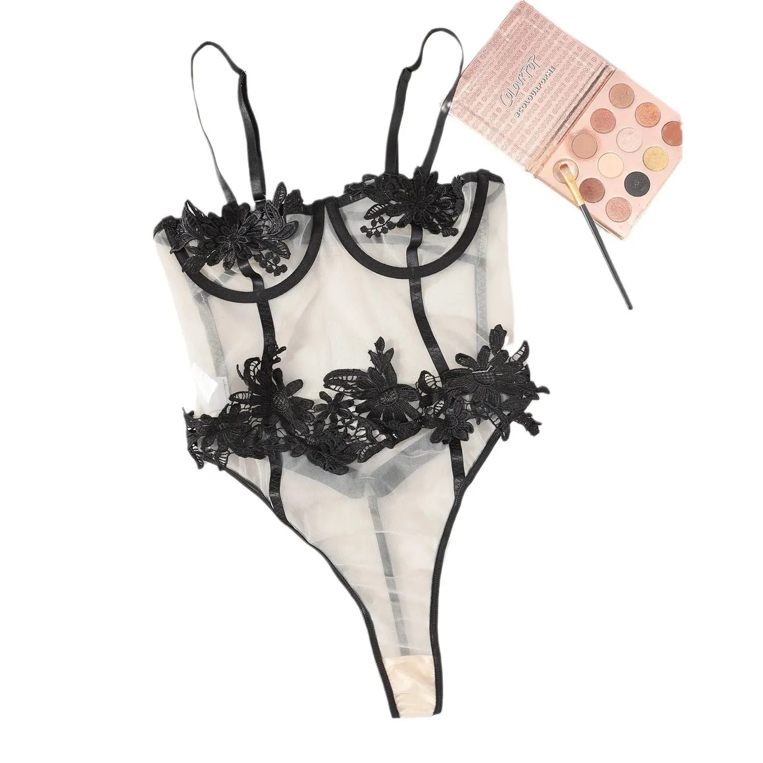 #PB See-Through Mesh Lingerie Jumpsuit