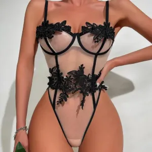 #PB See-Through Mesh Lingerie Jumpsuit