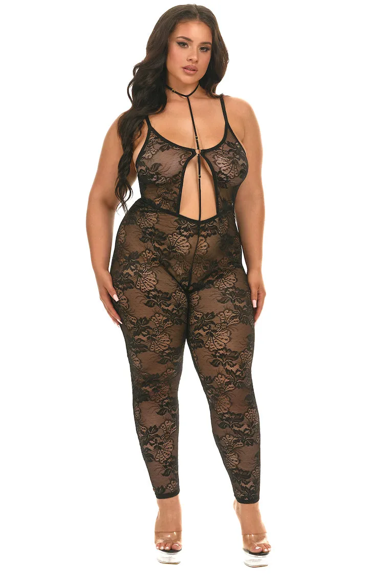 Presley Plus Size Lace Catsuit
