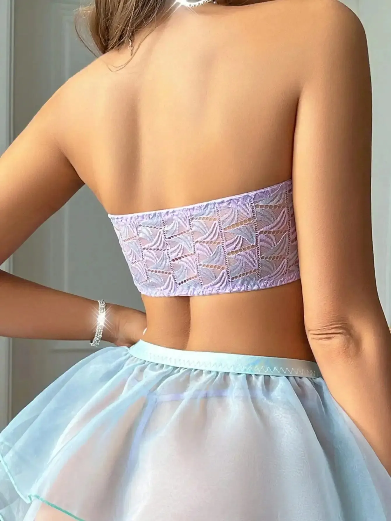 Princess Lingerie Lace Skirt Tube Top Set