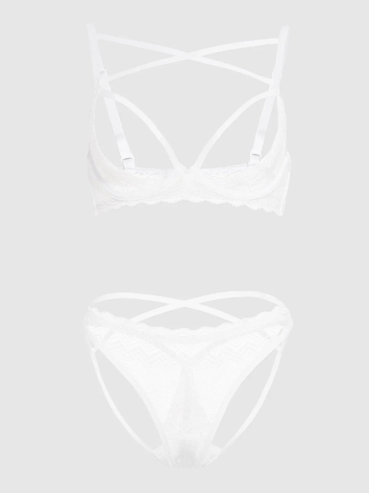 Rayna Strappy Open Cup Bra Set