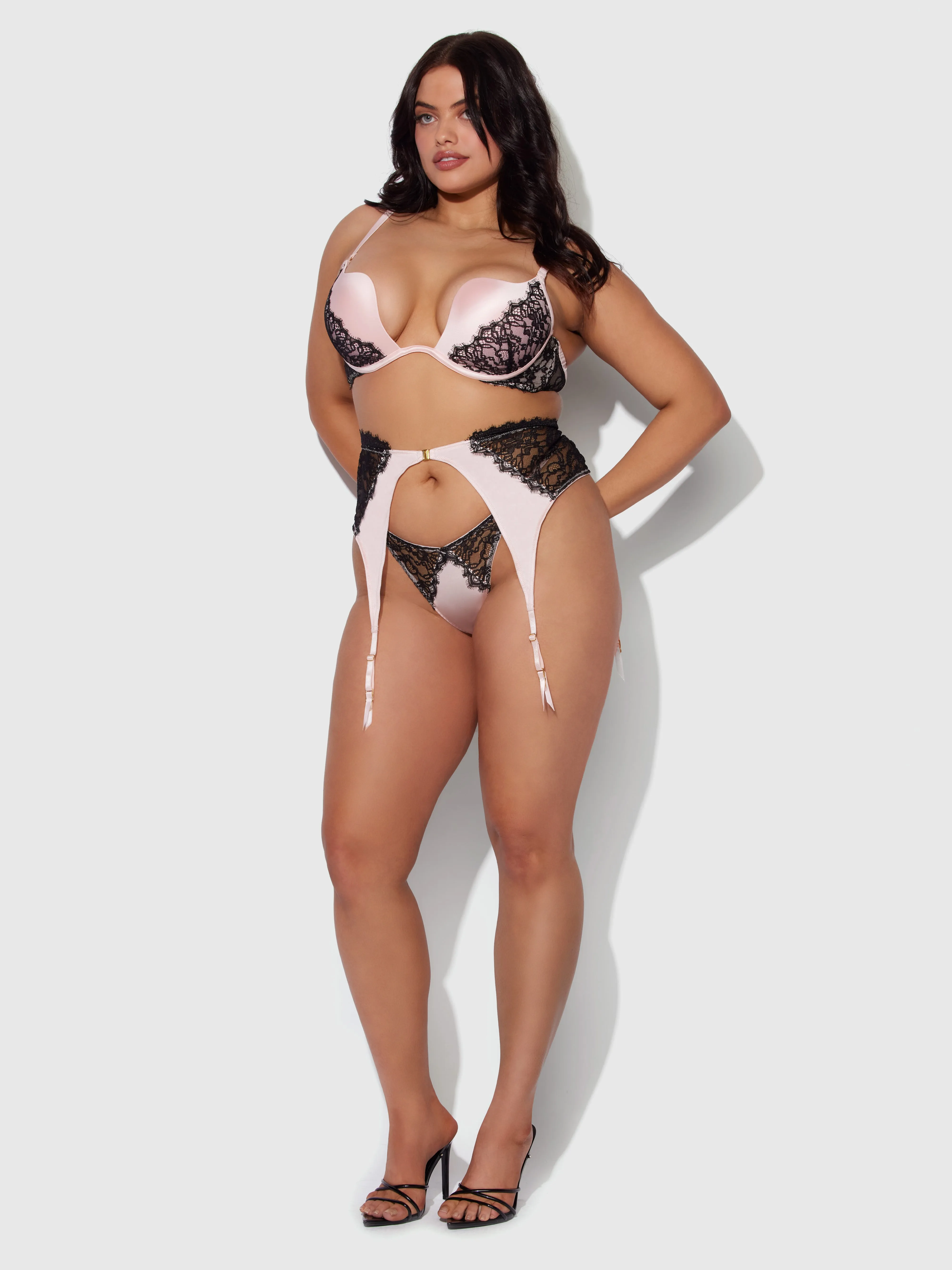 Rising Star Lace & Liquid Satin Garter Belt