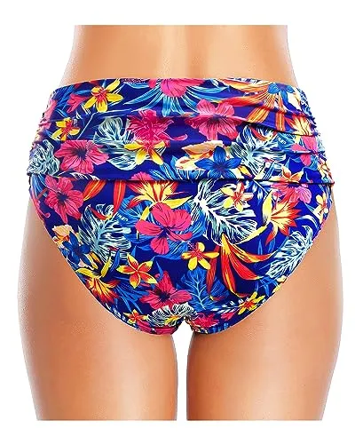 Ruched High Waist Tummy Control Bikini Bottom