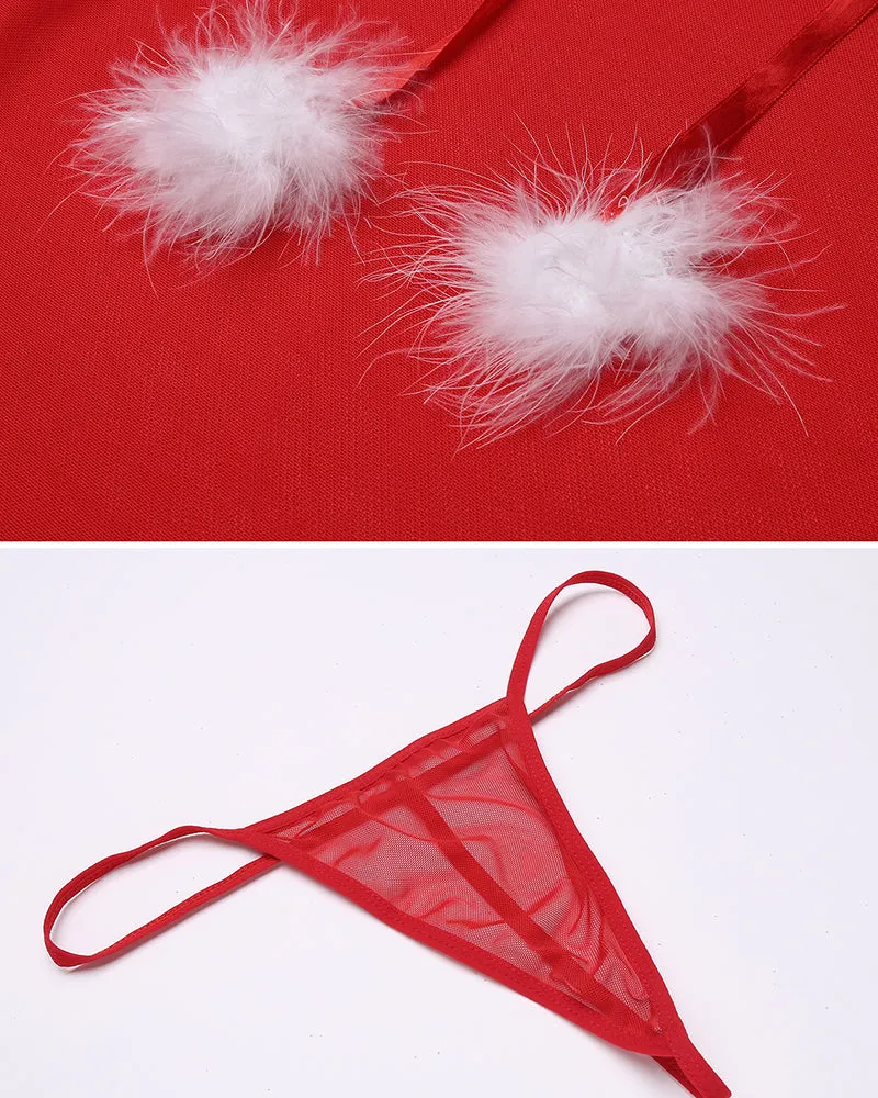 Santa Lace Babydolls Set